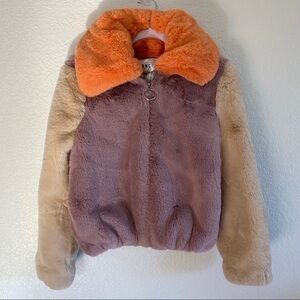 BNCI Faux Fur Multi Color Coat